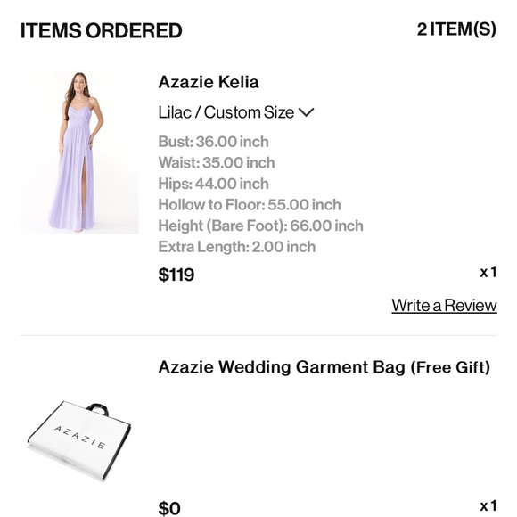 Azazie Lilac bridesmaid dress. Kelia. - Picture 5 of 5